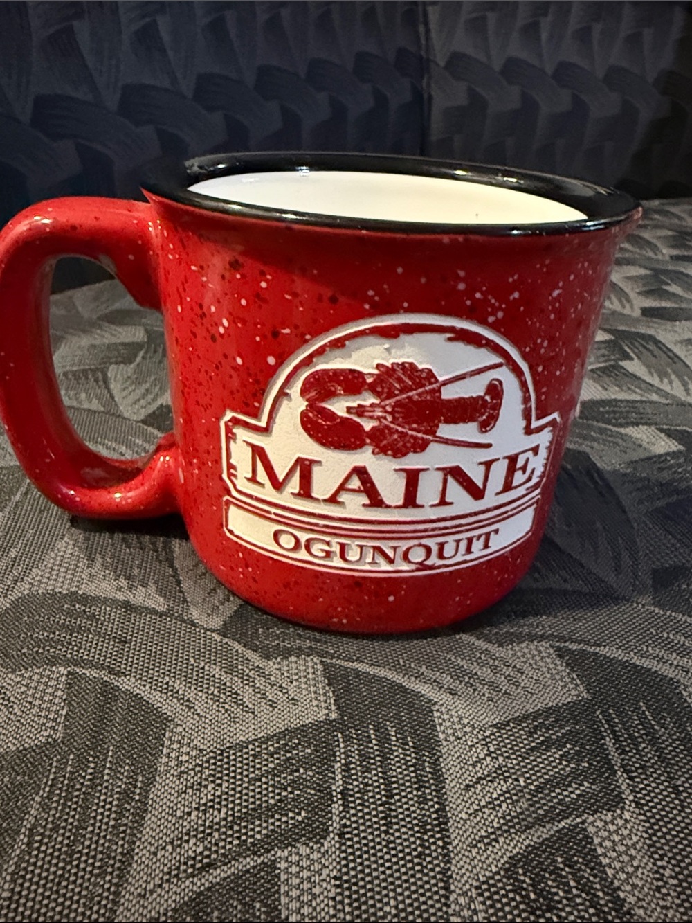Maine Ogunquit Red Speckled Ceramic Camp-Style Mug